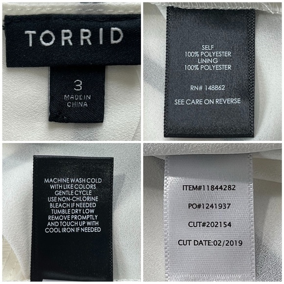 Torrid New Tank Striped Georgette Double Layer Swing Top Off White Black 3X NWT - Picture 6 of 14